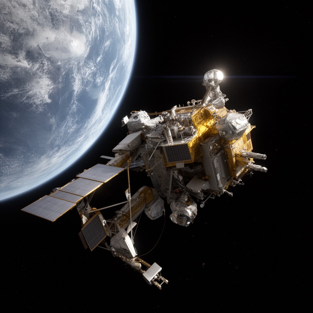 AI-generated illustration of Hayabusa2 spacecraft