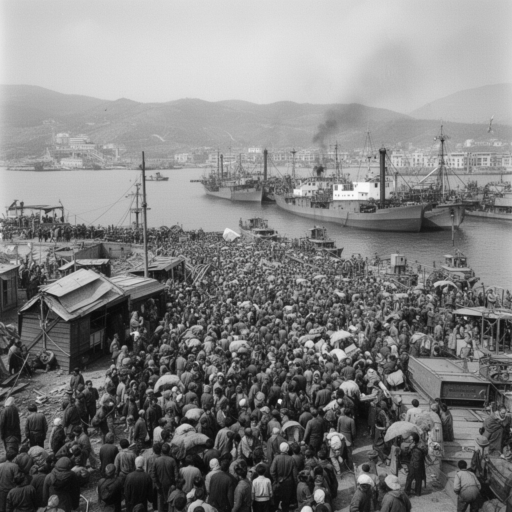 AI-generated illustration of Hungnam evacuation