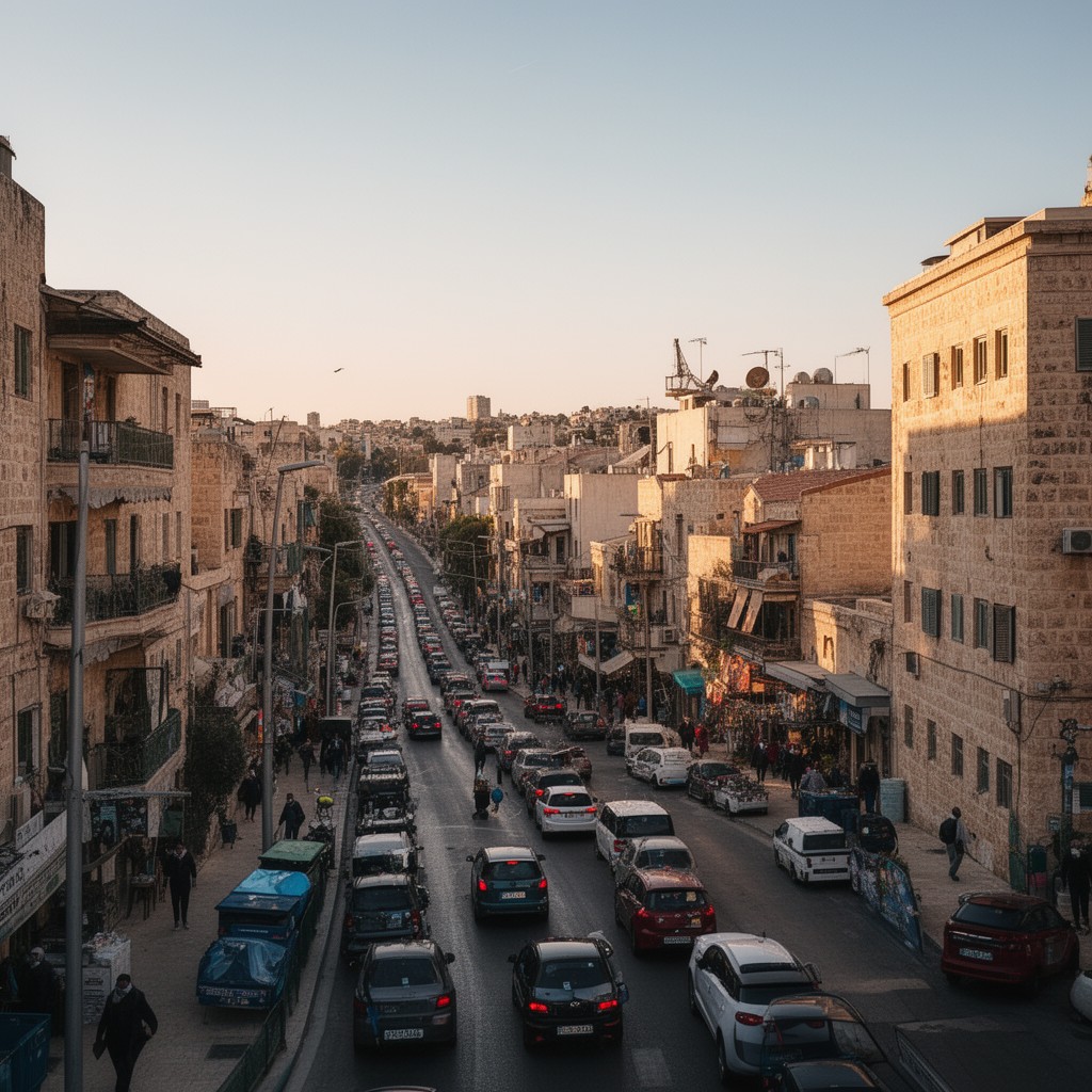 AI-generated illustration of Ahad Ha'am Street in Jerusalem