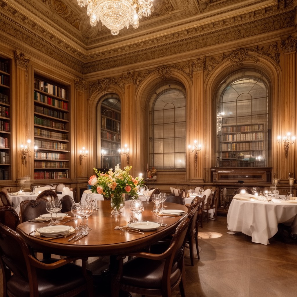 AI-generated illustration of Librarian’s Dining Room