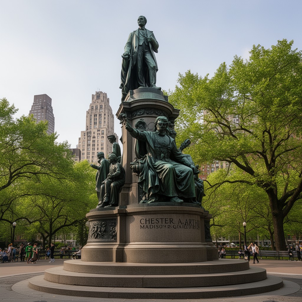 AI-generated illustration of Chester A. Arthur Monument in Madison Square Park
