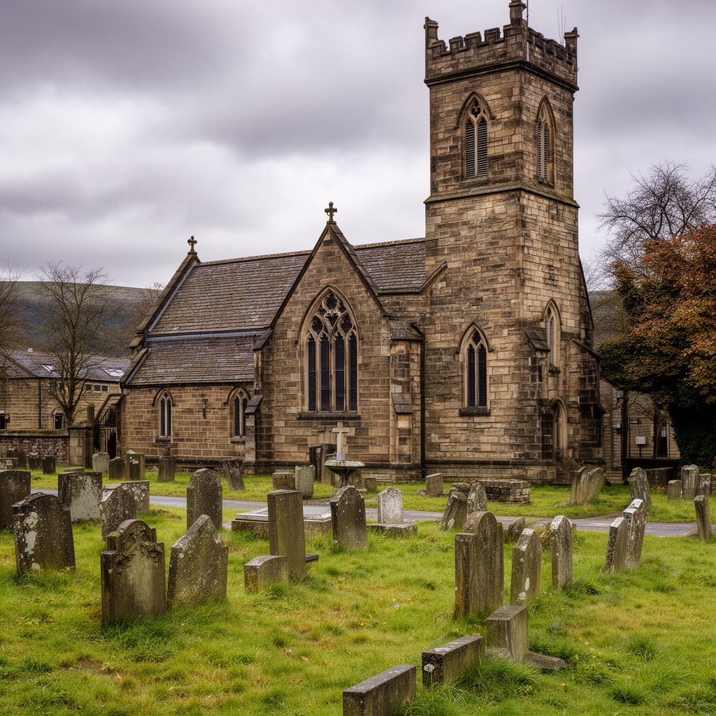AI-generated illustration of St James’ Church, Littleborough