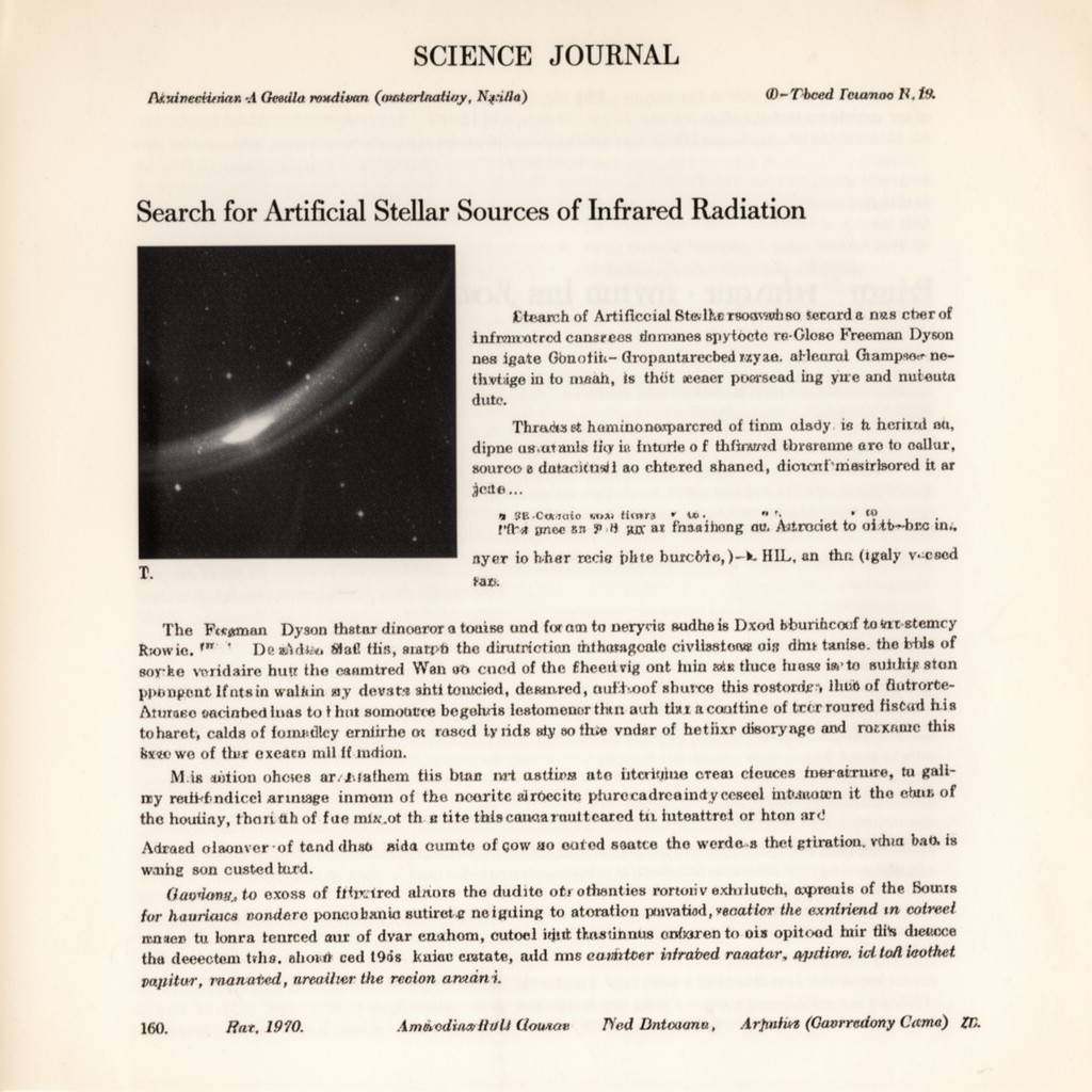AI-generated illustration of Science journal paper "Search for Artificial Stellar Sources of Infrared Radiation"