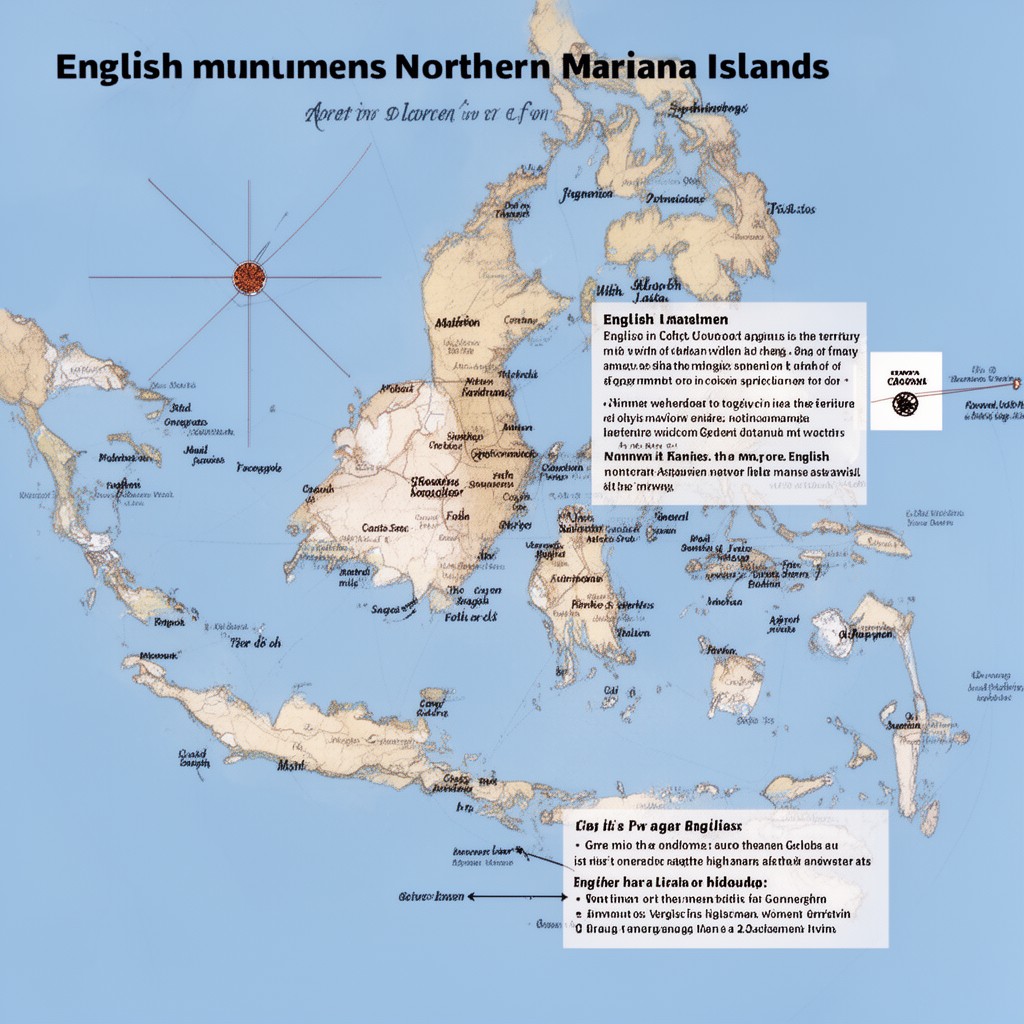 AI-generated illustration of English in the Northern Mariana Islands