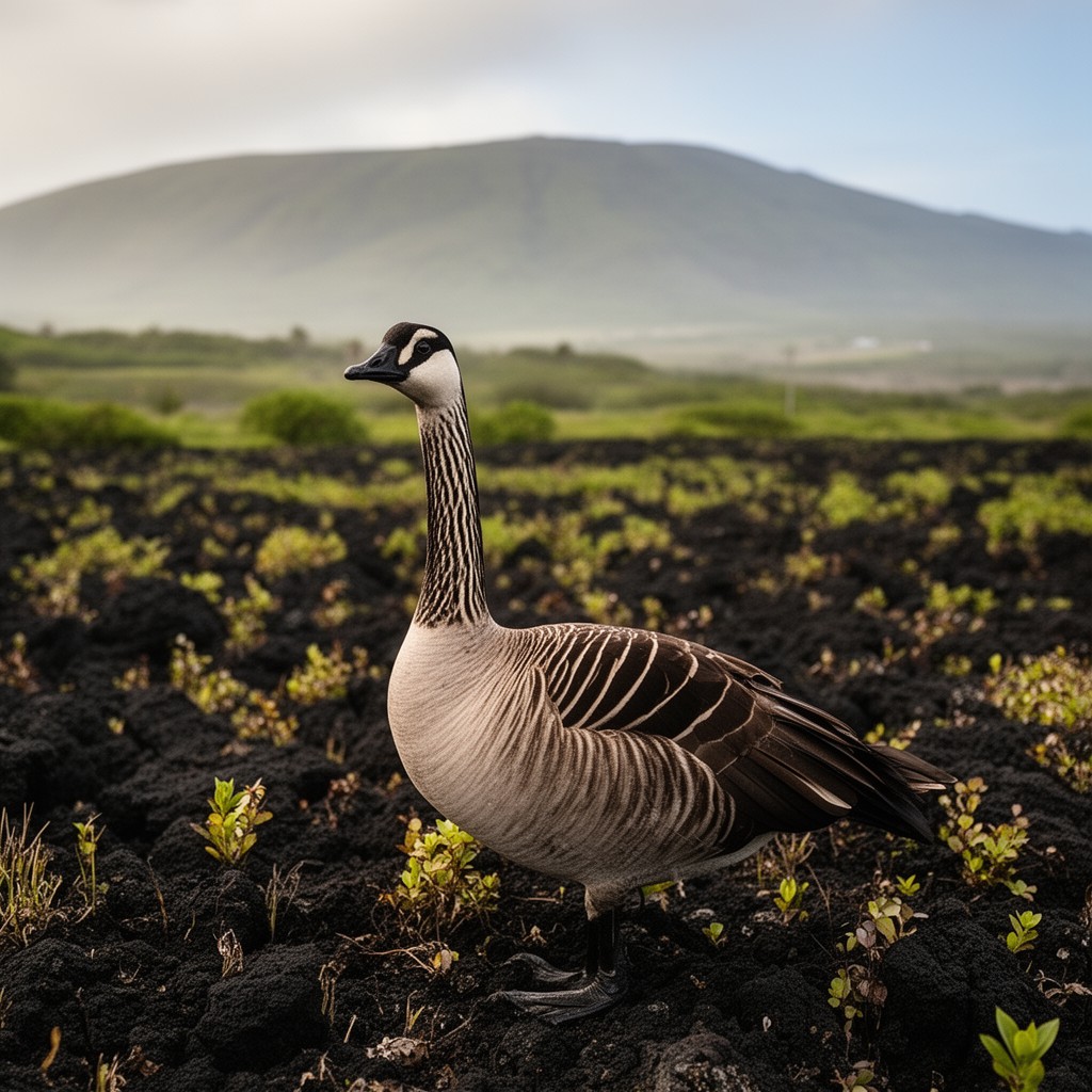 AI-generated illustration of Hawaiian goose