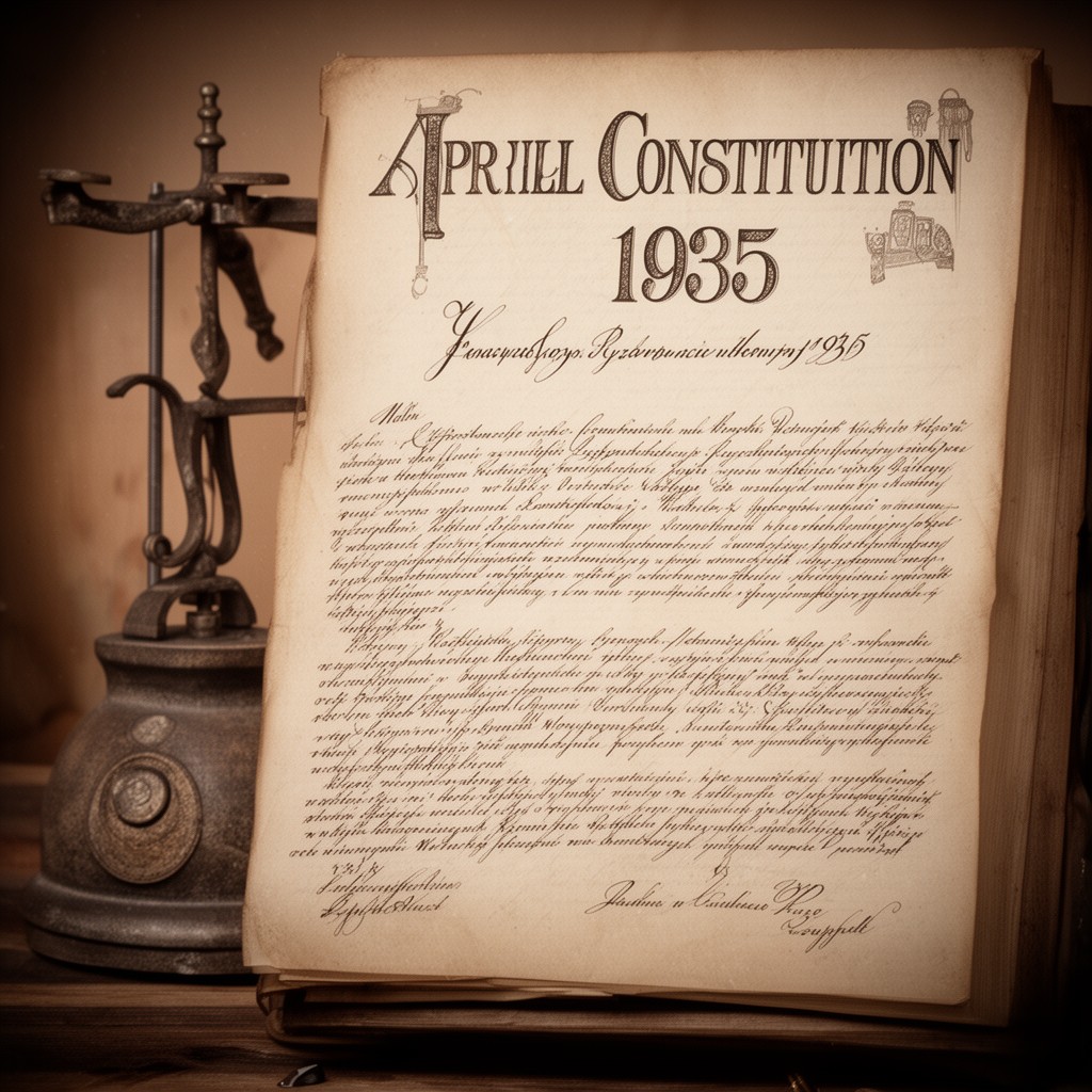 AI-generated illustration of April Constitution of 1935