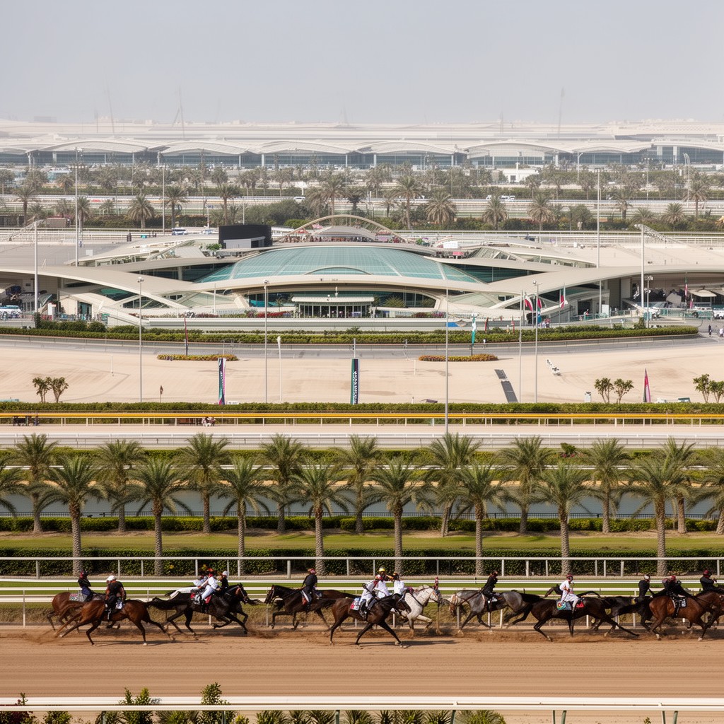 AI-generated illustration of Meydan Racecourse