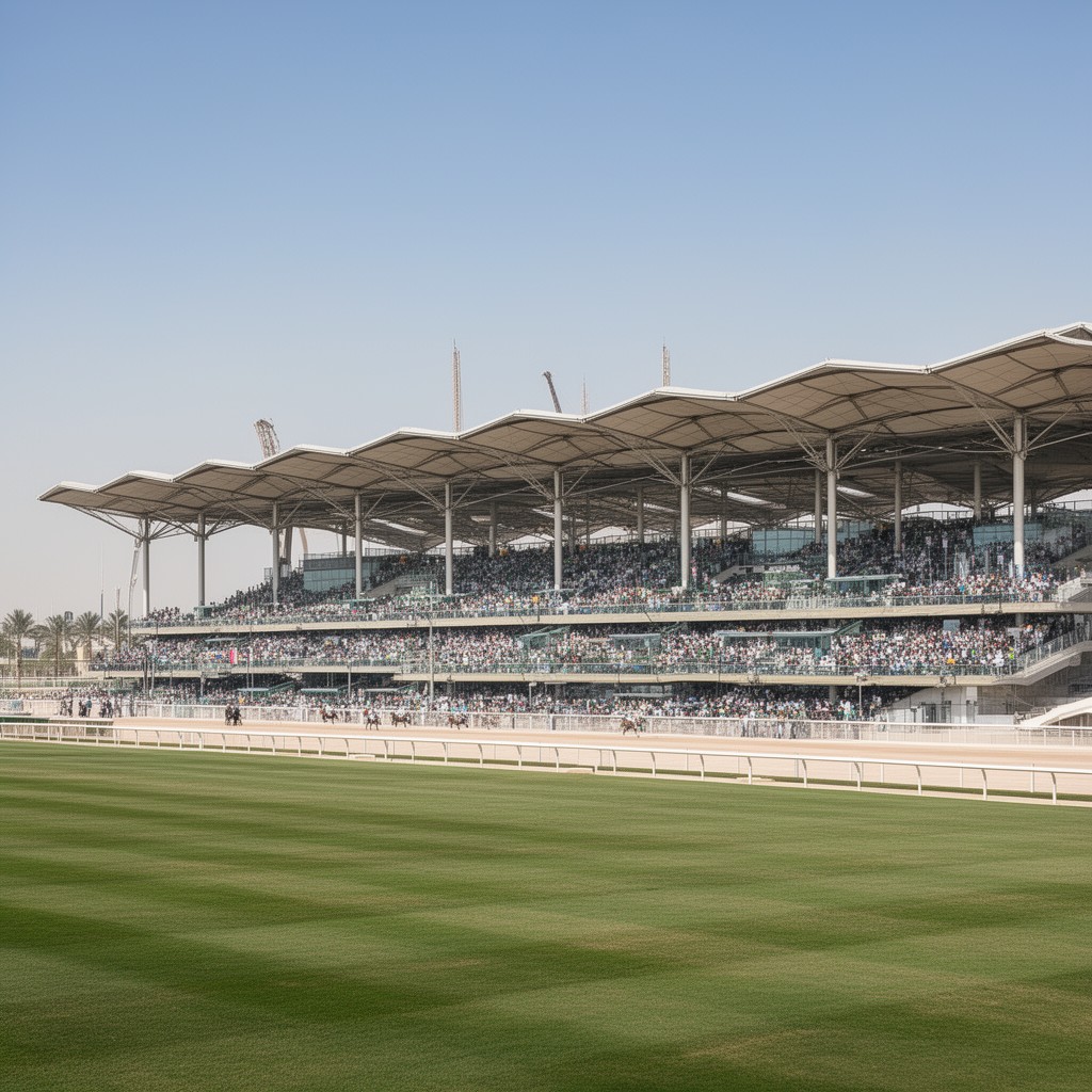 AI-generated illustration of Meydan grandstand complex