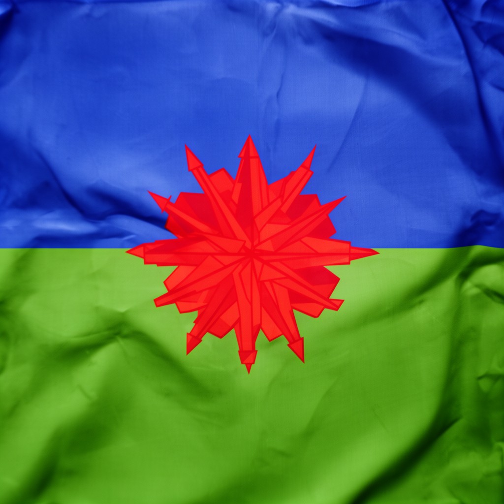 AI-generated illustration of Romani flag
