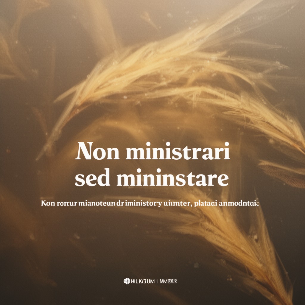 AI-generated illustration of Non ministrari sed ministrare