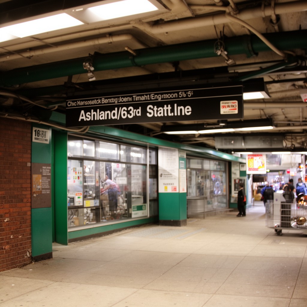 AI-generated illustration of Ashland/63rd station