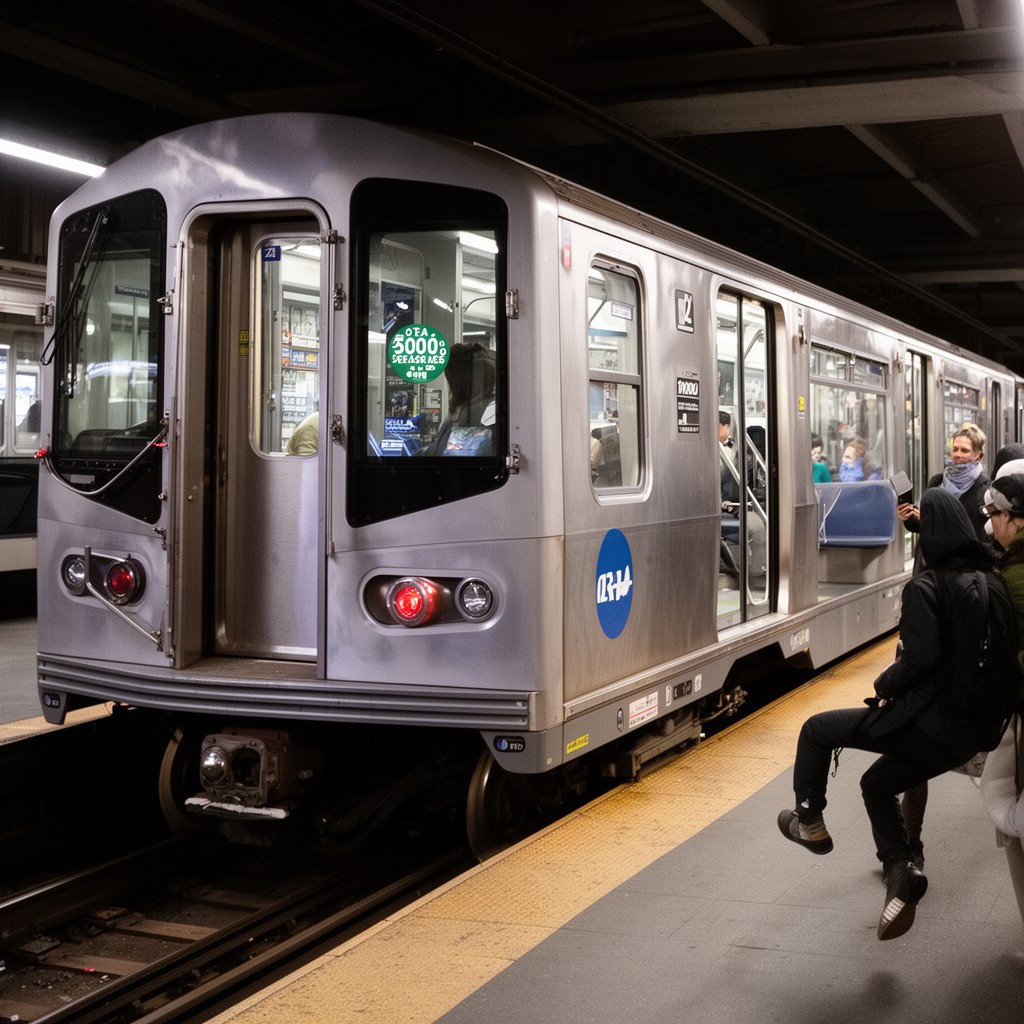 AI-generated illustration of CTA 5000-series railcars
