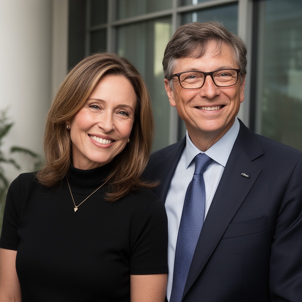 AI-generated illustration of Bill and Melinda Gates