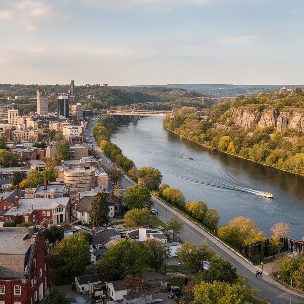 AI-generated illustration of Winona, Minnesota, United States