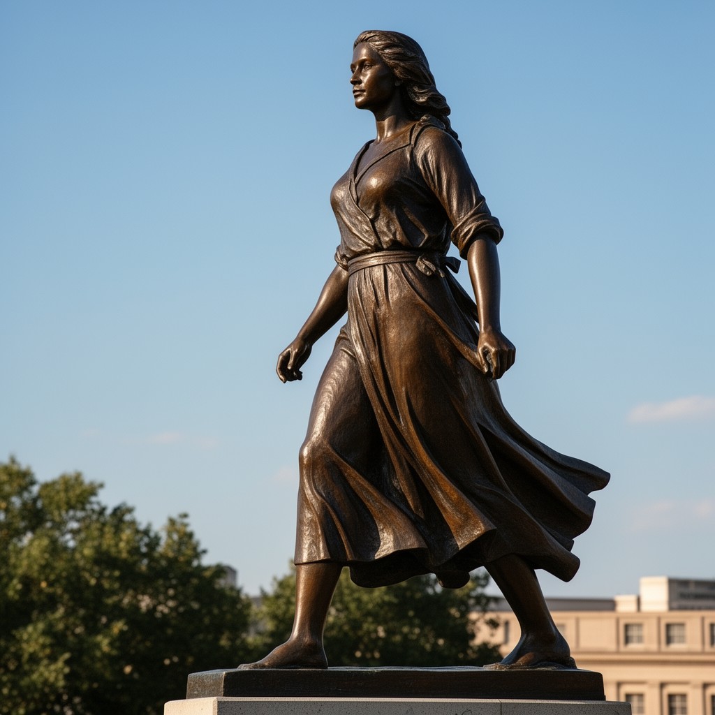 AI-generated illustration of Pioneer Woman (Confident) statue