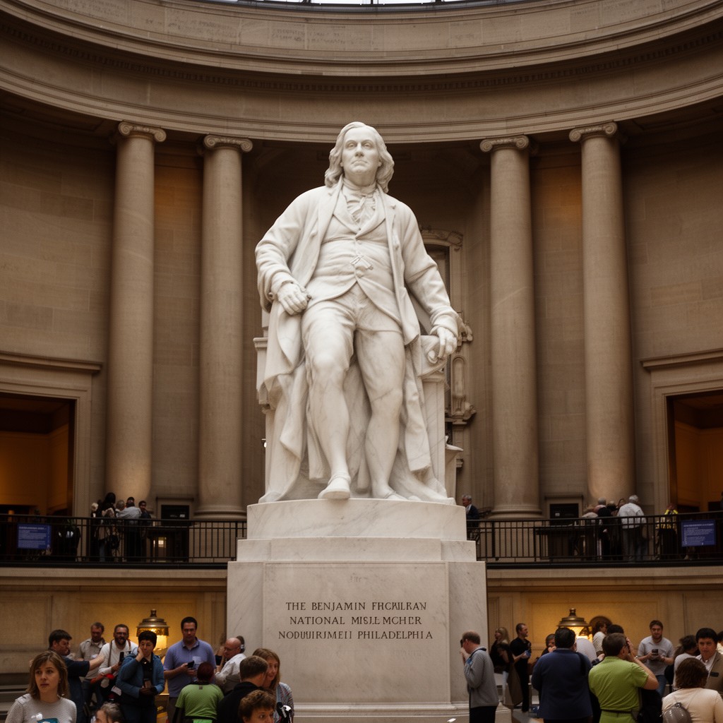 AI-generated illustration of Benjamin Franklin National Memorial statue (Philadelphia)