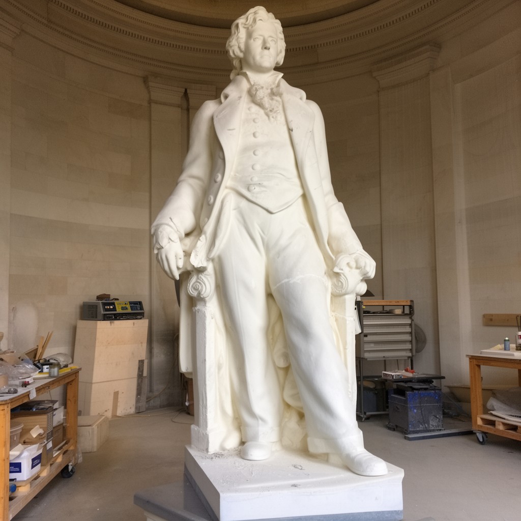 AI-generated illustration of Thomas Jefferson statue (Jefferson Memorial plaster model contribution)