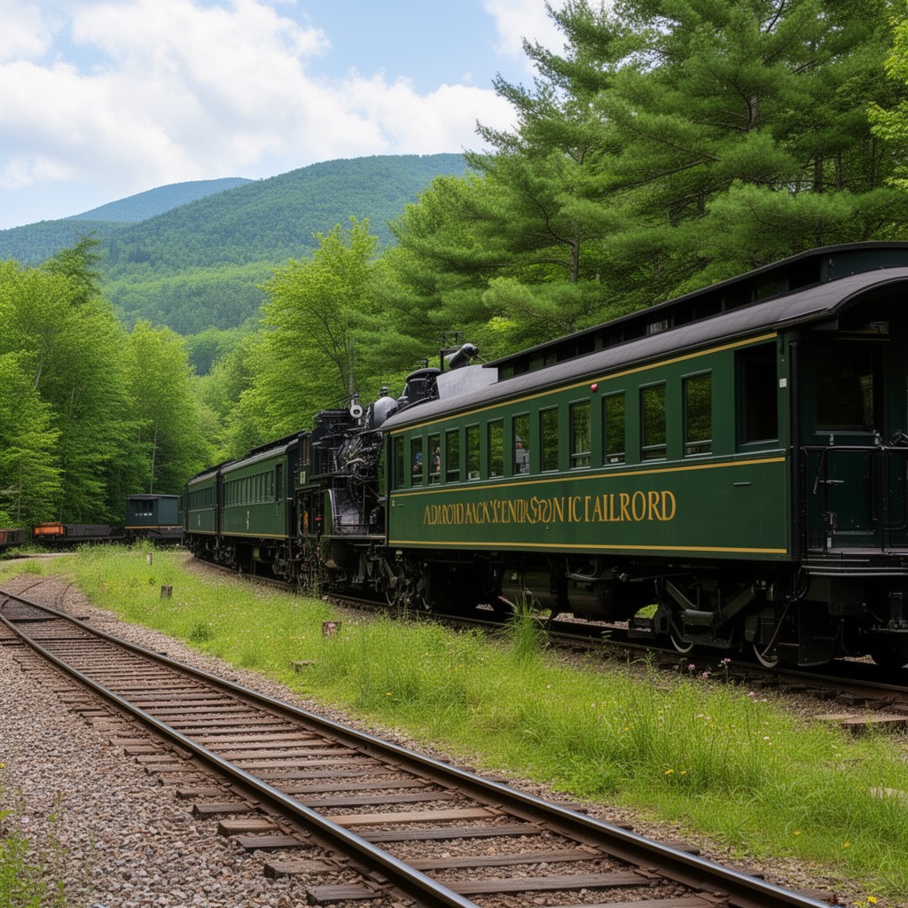AI-generated illustration of Adirondack Scenic Railroad (historic)