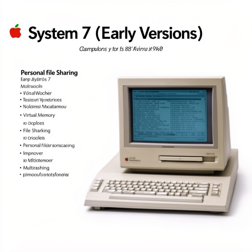 AI-generated illustration of System 7 (early versions)