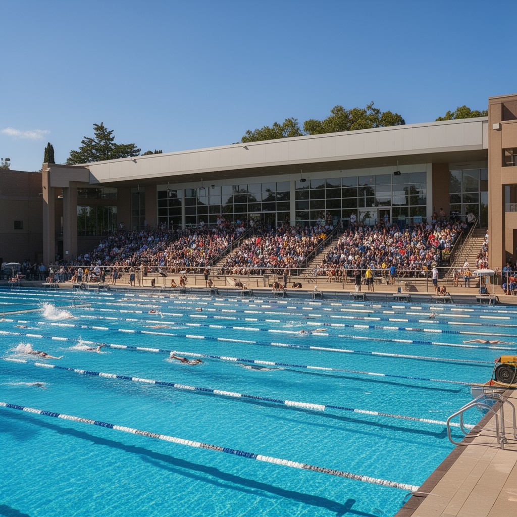 AI-generated illustration of Spieker Aquatics Complex
