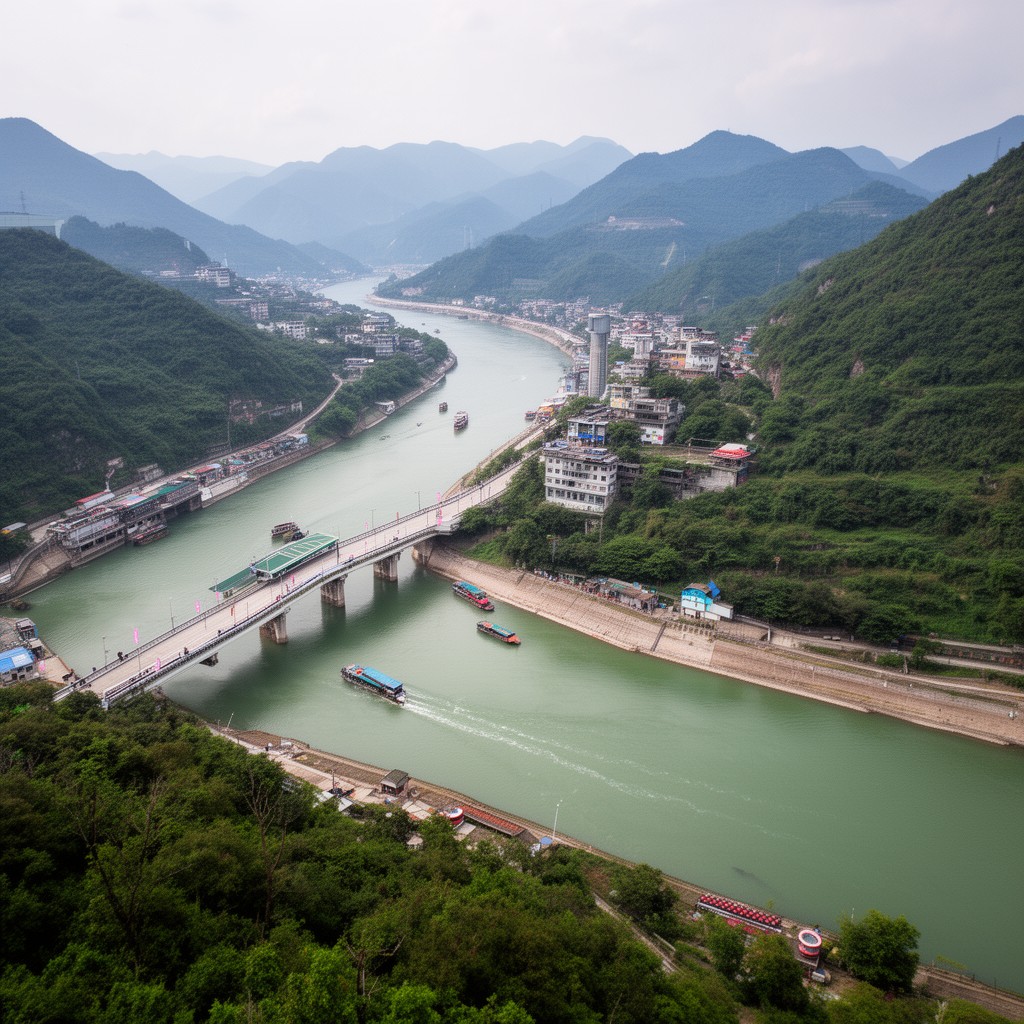 AI-generated illustration of Jialing River