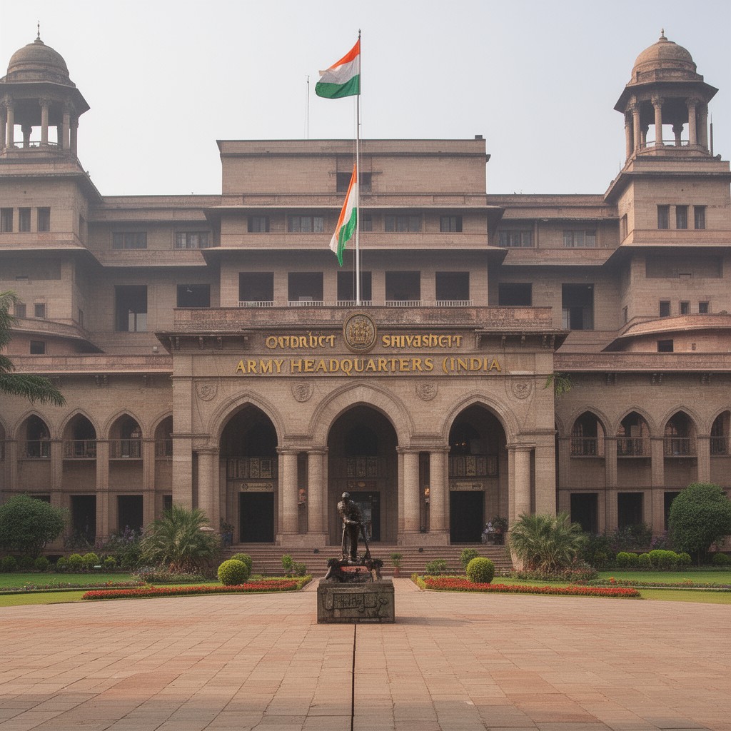 AI-generated illustration of Army Headquarters (India)