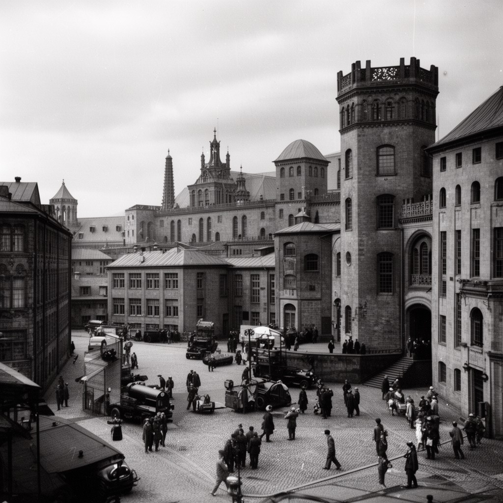 AI-generated illustration of Reich Security Main Office complex