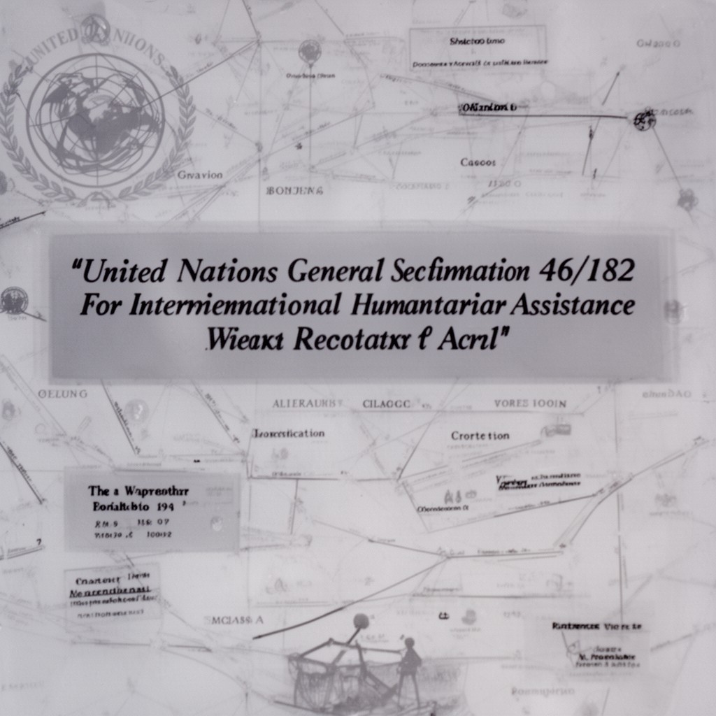AI-generated illustration of United Nations General Assembly Resolution 46/182