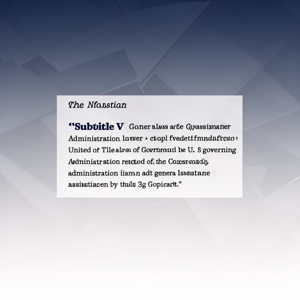 AI-generated illustration of Subtitle V – General Assistance Administration