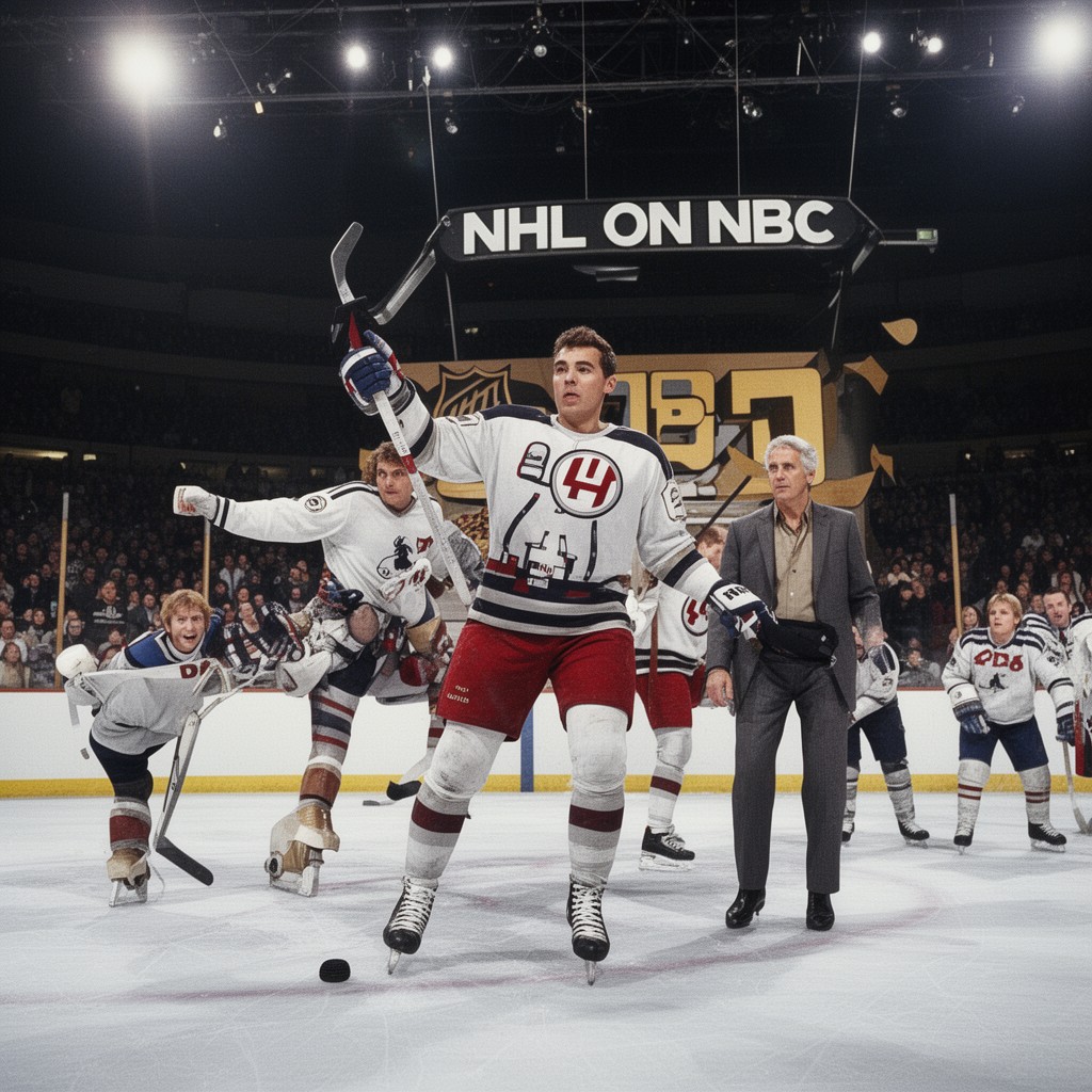 AI-generated illustration of NHL on NBC (historical)