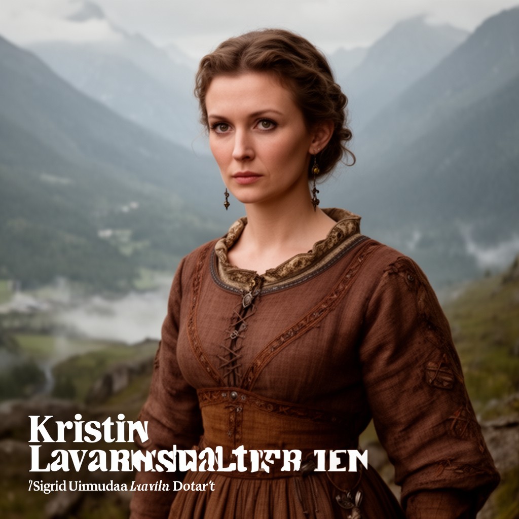 AI-generated illustration of Kristin Lavransdatter (fictional character by Sigrid Undset)