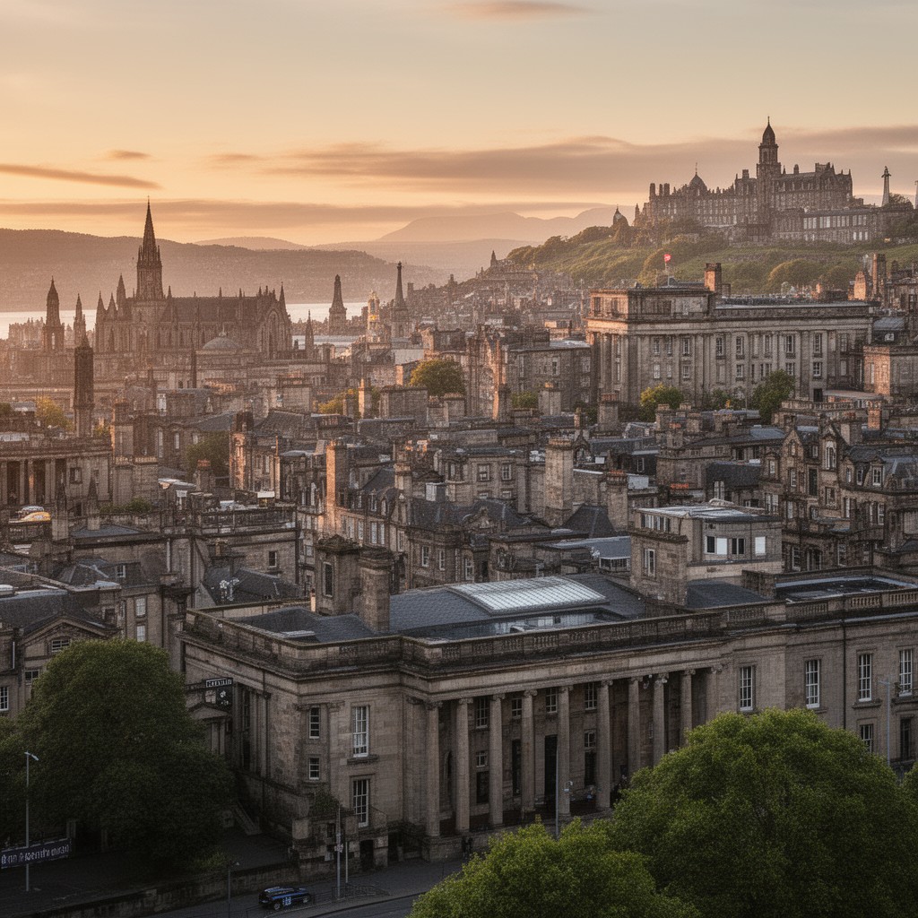 AI-generated illustration of Regent Road, Edinburgh