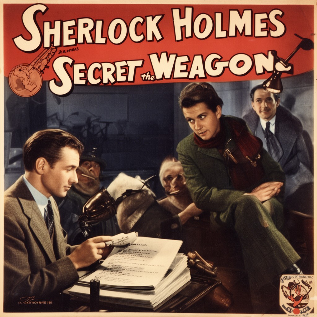 AI-generated illustration of Sherlock Holmes and the Secret Weapon