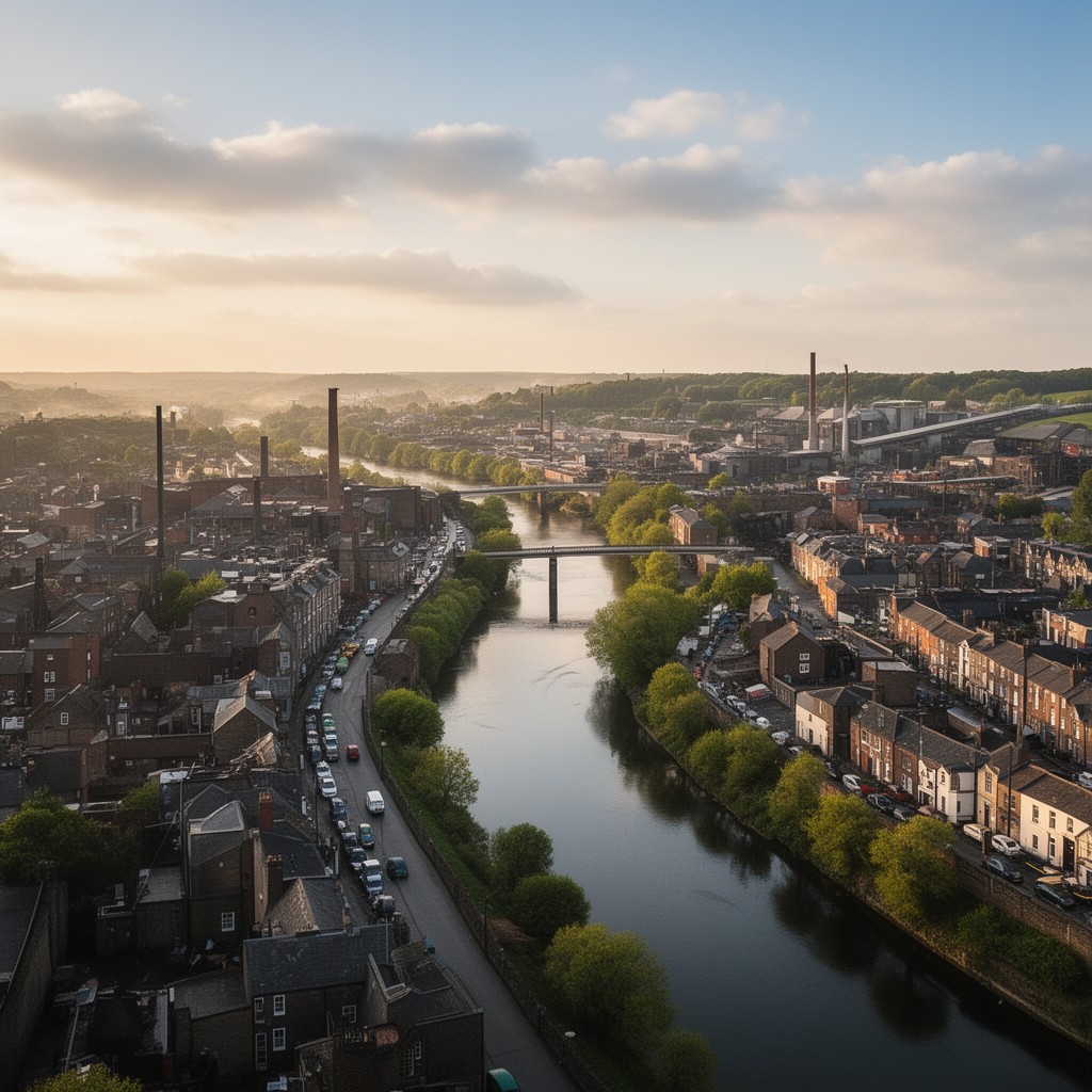 AI-generated illustration of Thornaby-on-Tees, North Riding of Yorkshire, England