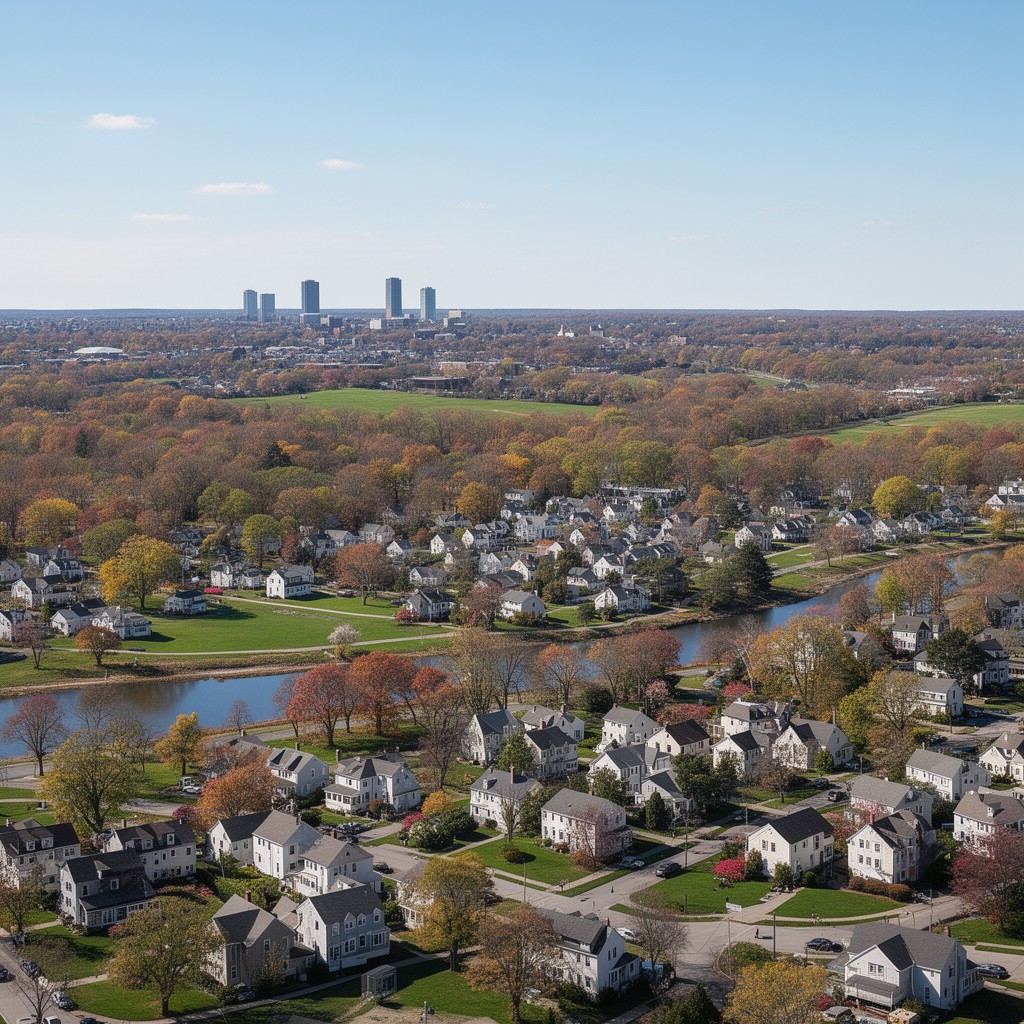 AI-generated illustration of Wilmington, Massachusetts