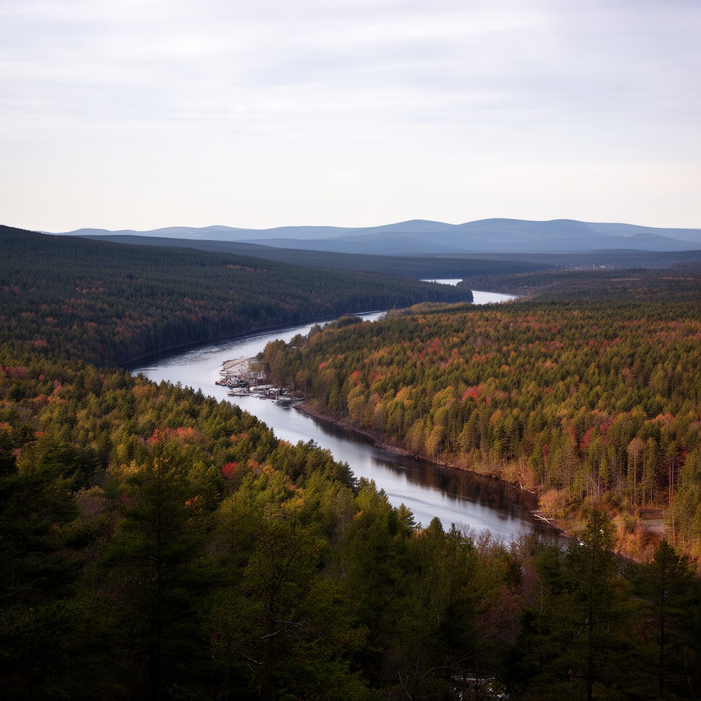 AI-generated illustration of Penobscot River