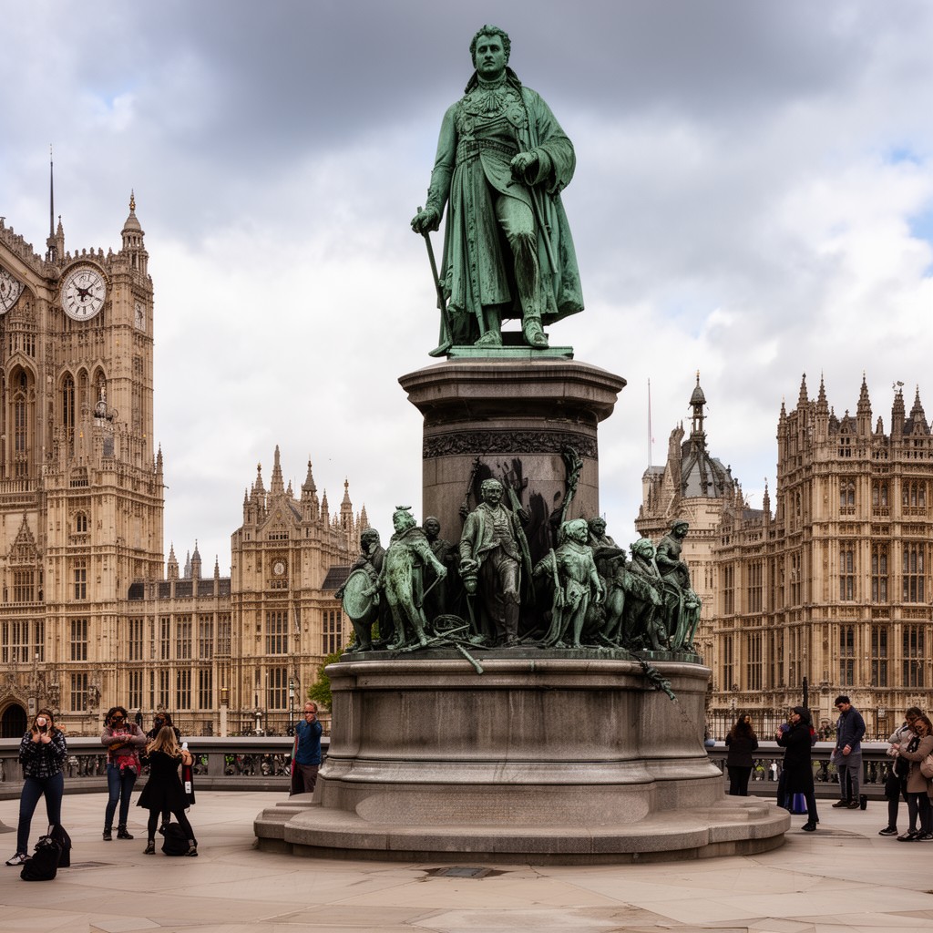 AI-generated illustration of Statue of Edward Smith-Stanley, 14th Earl of Derby, Parliament Square
