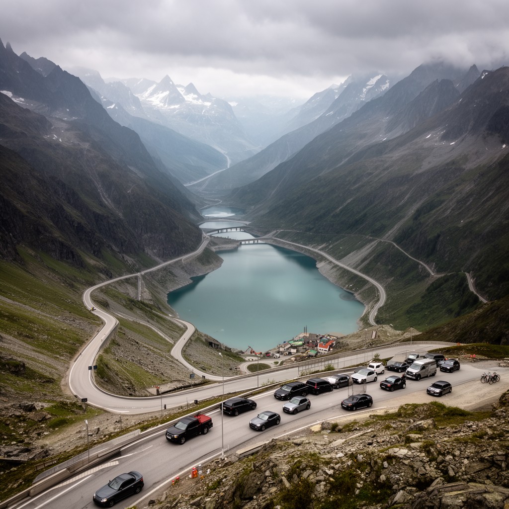 AI-generated illustration of Grimsel Pass