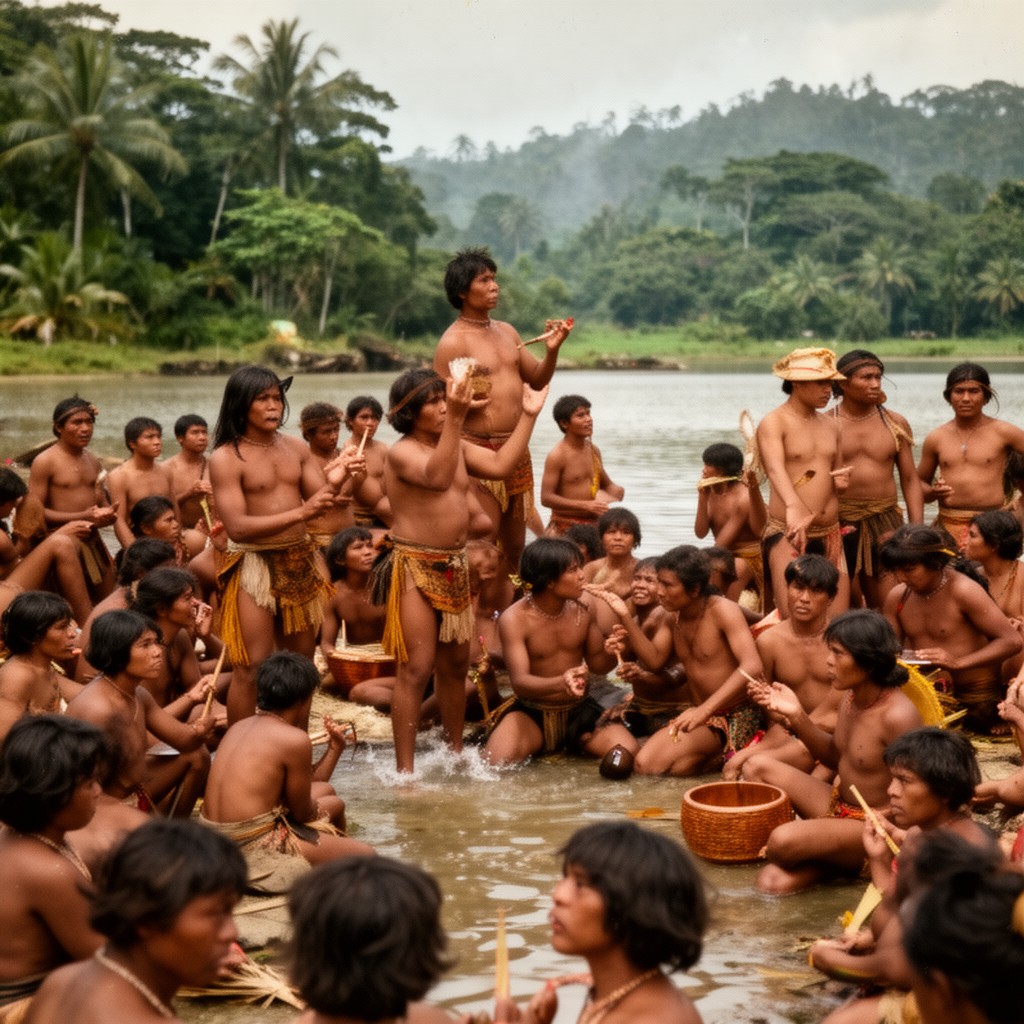 AI-generated illustration of Dobu people