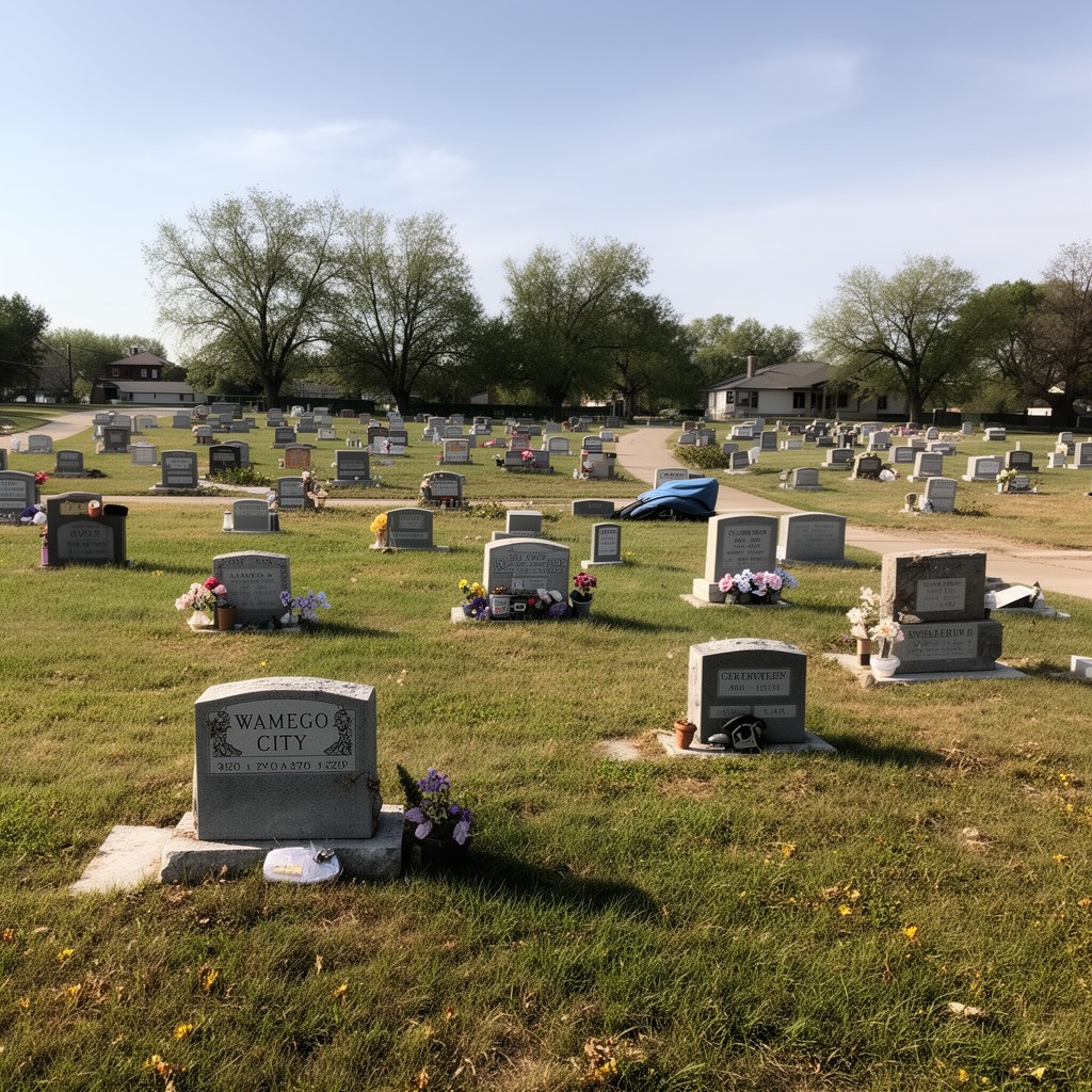 AI-generated illustration of Wamego City Cemetery