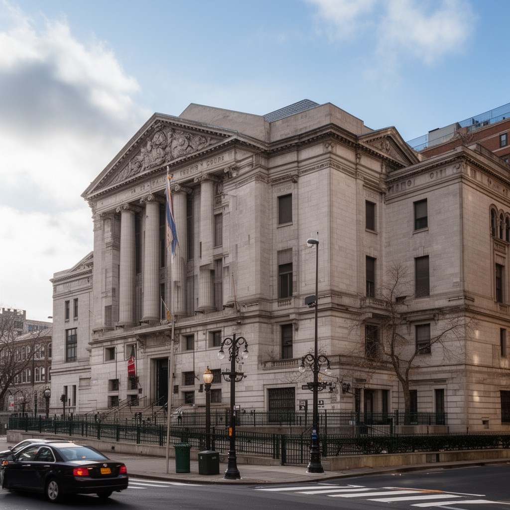 AI-generated illustration of New Haven County Courthouse