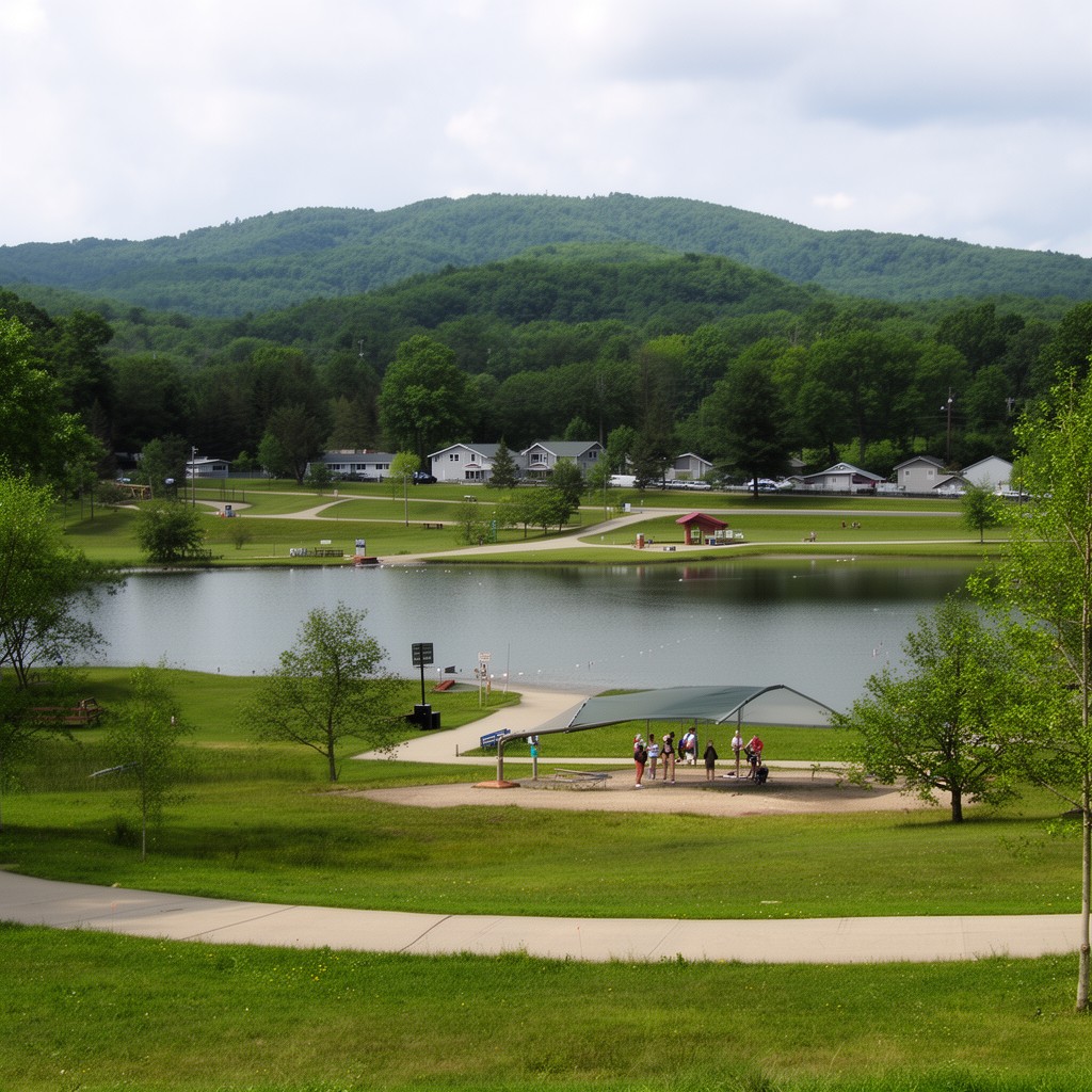 AI-generated illustration of Twin Lakes Park