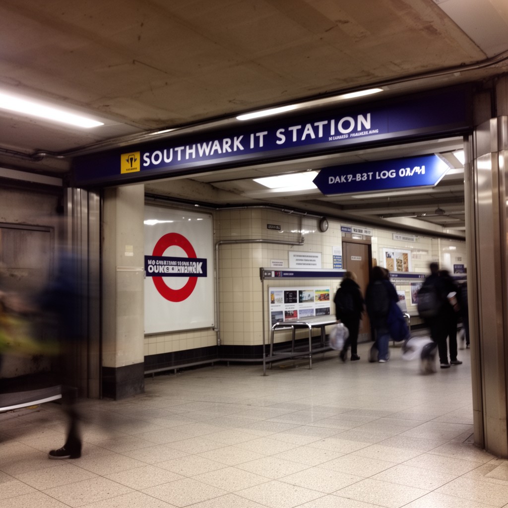 AI-generated illustration of Southwark station