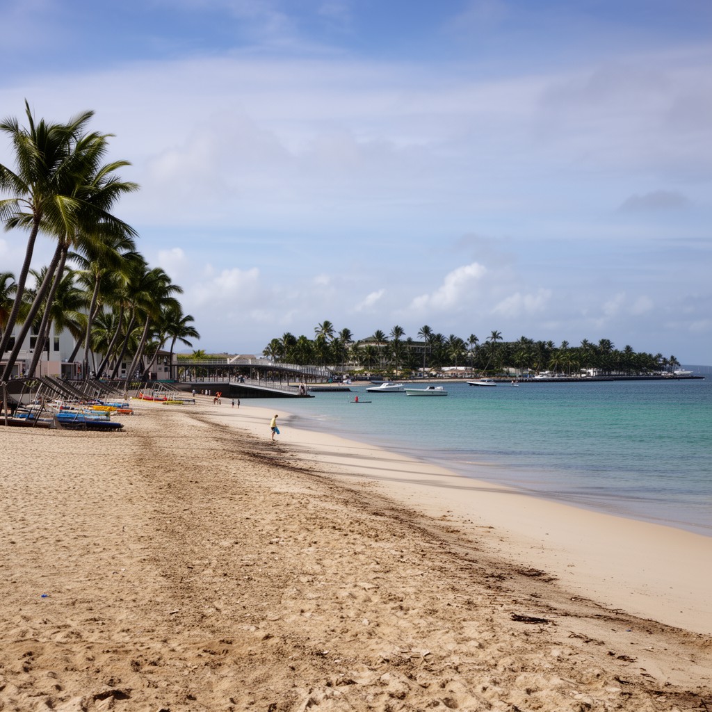 AI-generated illustration of Palm Beach Municipal Beach