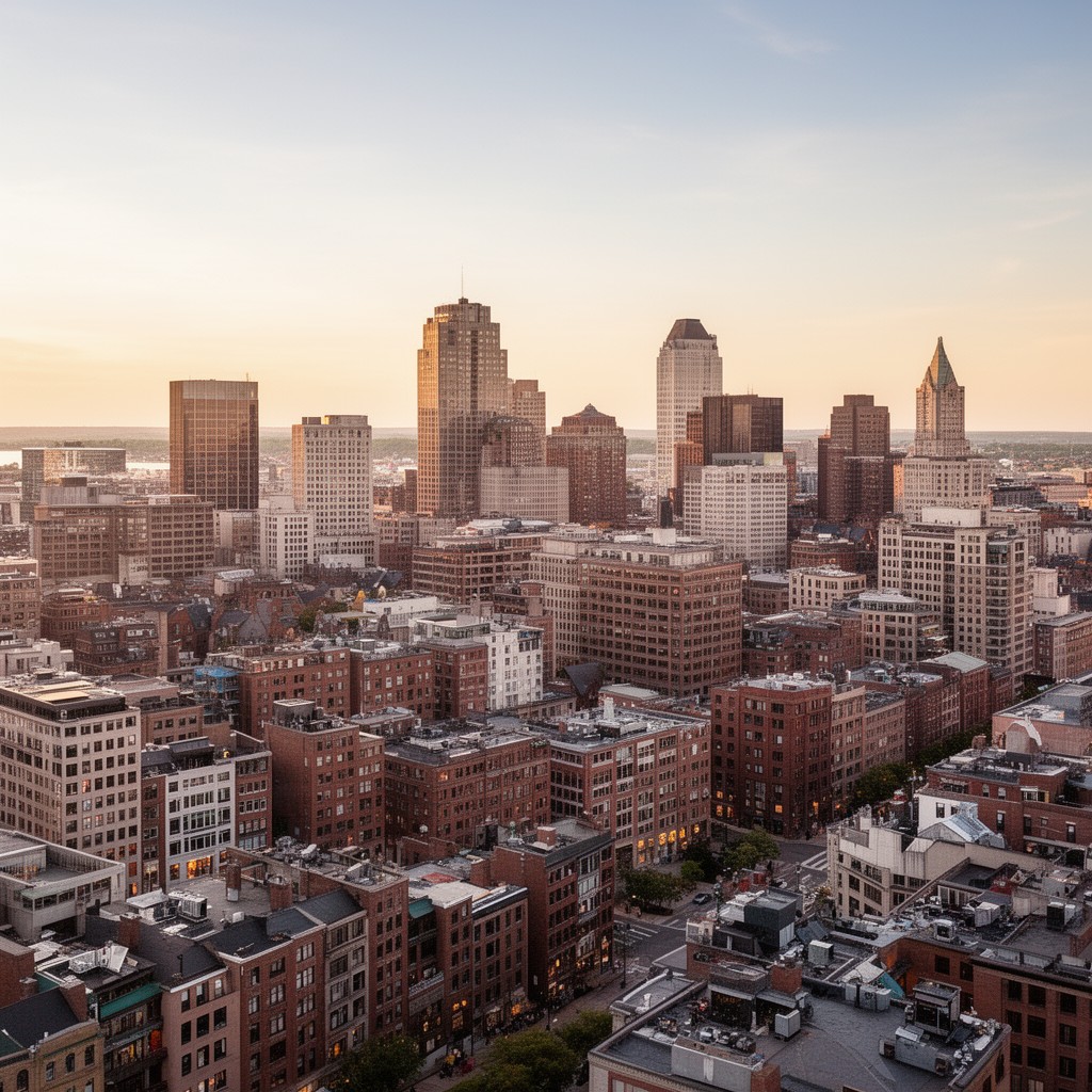 AI-generated illustration of Downtown Boston