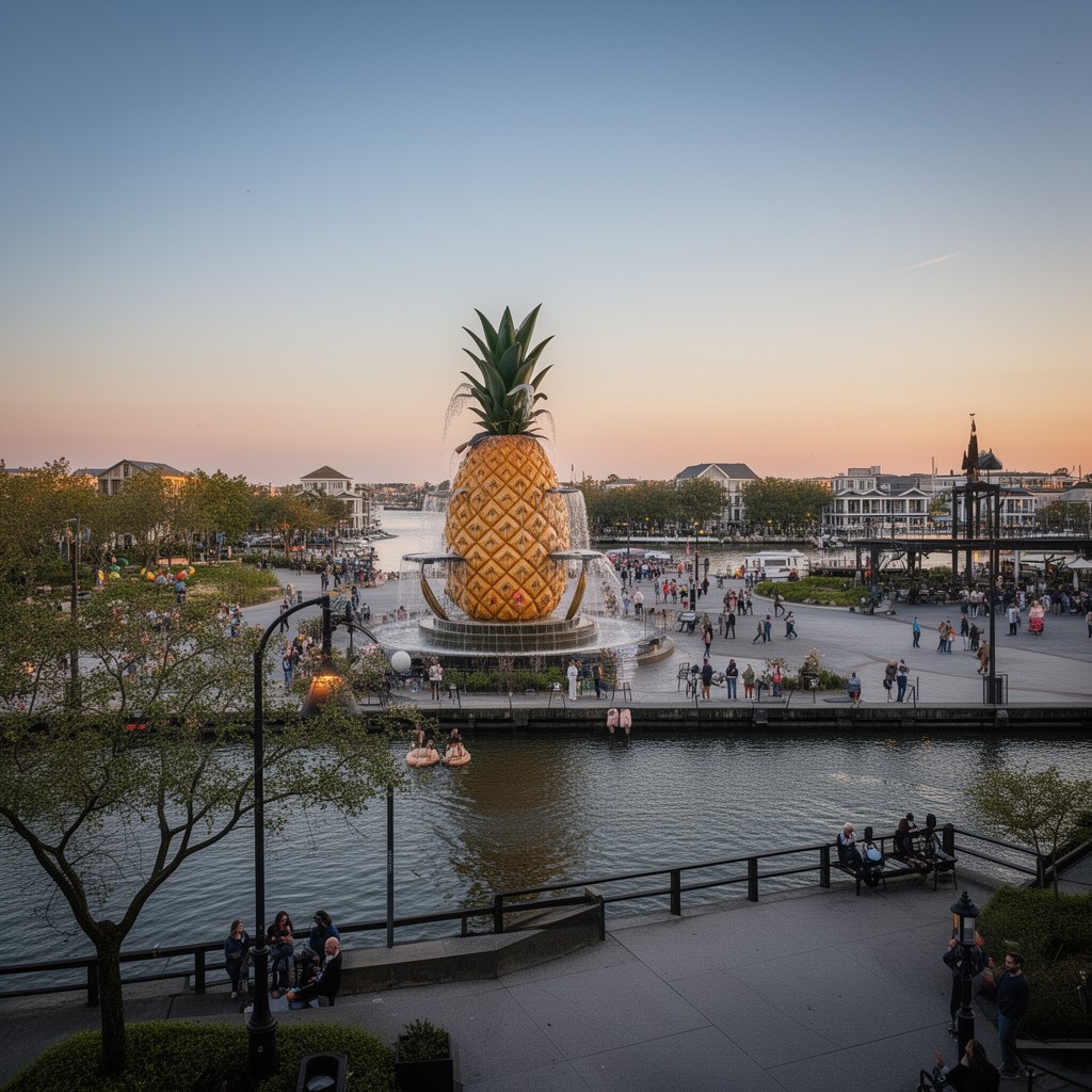 AI-generated illustration of Waterfront Park