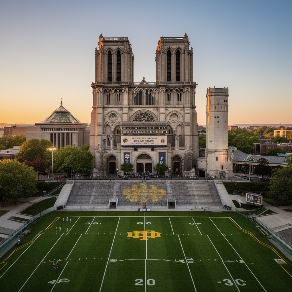 AI-generated illustration of Notre Dame Stadium