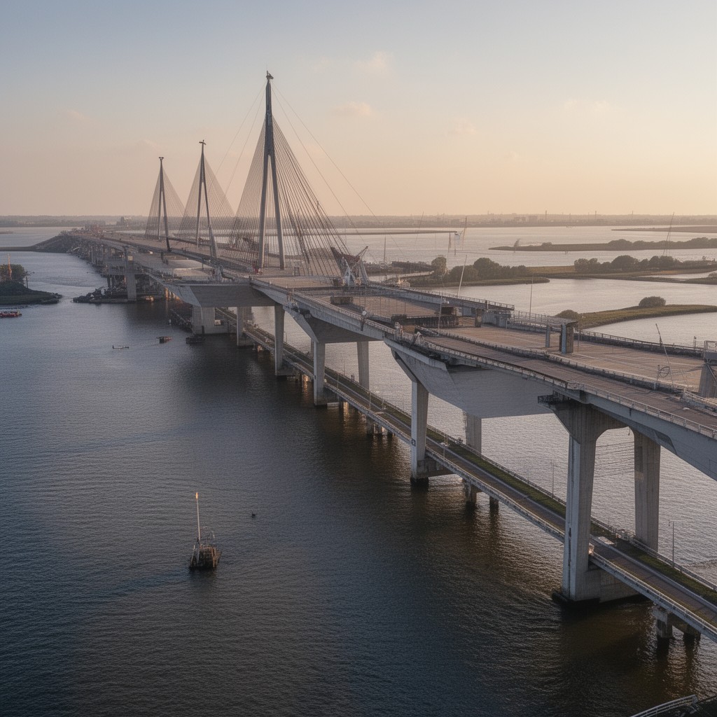 AI-generated illustration of Zeeland Bridge