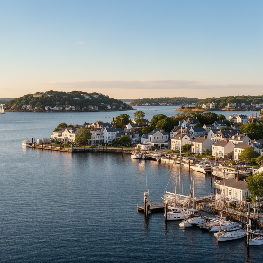 AI-generated illustration of Aquidneck Island