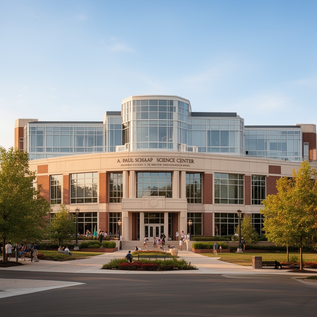 AI-generated illustration of A. Paul Schaap Science Center